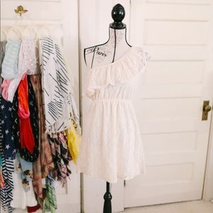 Cream lace mini dress
